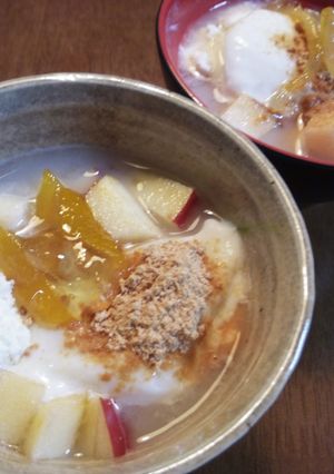 とろ～り！杏仁豆腐＋お餅の甘酒ぜんざい-レシピのメイン写真