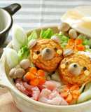 さつま揚げとしめじで簡単！くまさんデコ鍋