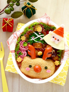 クリスマスキャラ弁☆トナカイ稲荷とサンタ-レシピのメイン写真
