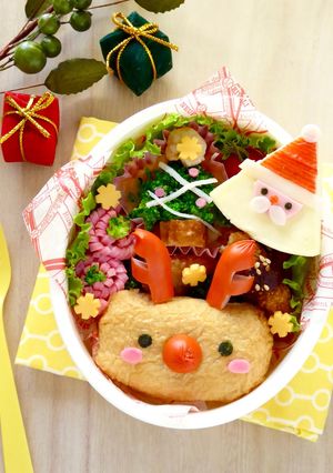 クリスマスキャラ弁☆トナカイ稲荷とサンタ-レシピのメイン写真