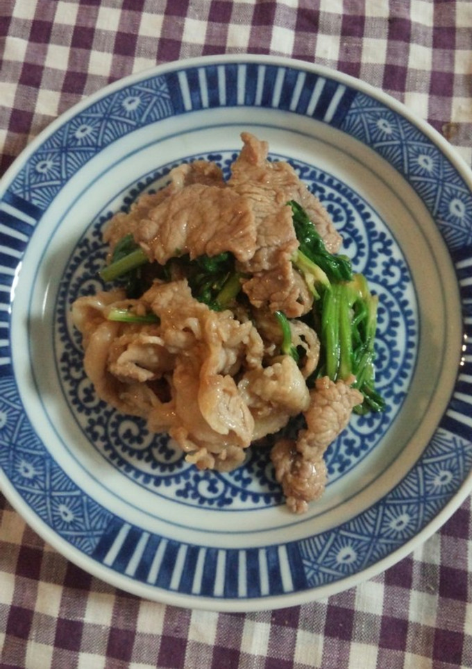 セロリの葉と豚コマの炒め-レシピのメイン写真