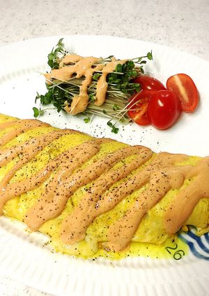 オーロラソースで♪チーカレーオムキャベツ-レシピのメイン写真