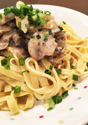 タイム香る〜キノコのクリームパスタ-レシピのメイン写真