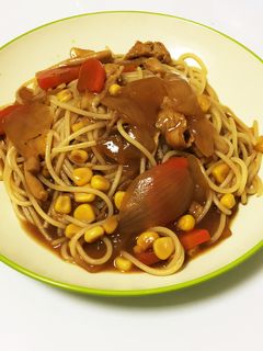 残ったカレーをリメイク☆カレーパスタ-レシピのメイン写真