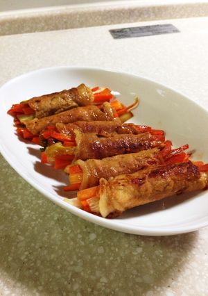人参とネギの味噌肉巻き-レシピのメイン写真