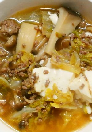 めんつゆで♪挽き肉で白菜と豆腐の肉豆腐♡-レシピのメイン写真