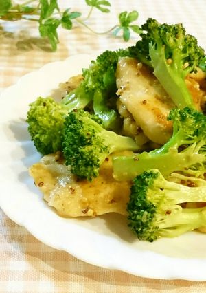 鶏むね肉とブロッコリーの粒マスタード炒め-レシピのメイン写真