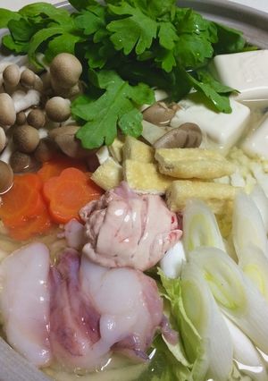 アンコウと鶏の出汁鍋-レシピのメイン写真