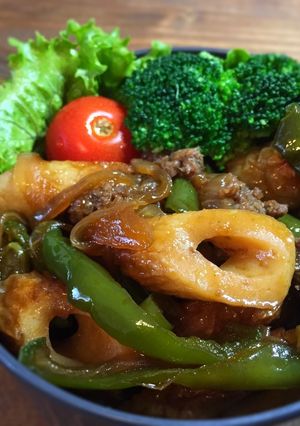 ちくわとひき肉のオイスター炒め-レシピのメイン写真