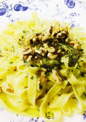 かぼちゃと胡桃のクリームソースパスタ-レシピのメイン写真