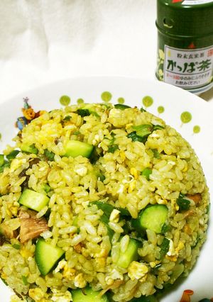 1度で2度楽しい♪「緑のかっぱ炒飯」-レシピのメイン写真