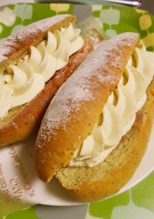煎茶入りコッペパン♡薩摩芋クリームサンド-レシピのメイン写真