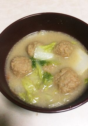 ごま豆乳鍋リメイク♡白菜と肉団子のスープ-レシピのメイン写真