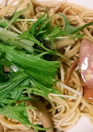 水菜ときのこの和風あんかけパスタ-レシピのメイン写真