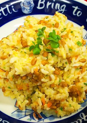 残り野菜で作る☆節約納豆チャーハン-レシピのメイン写真
