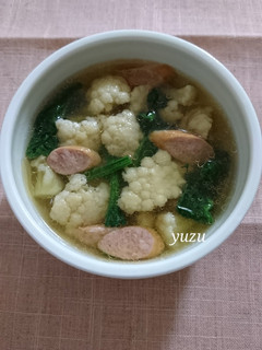 カリフラワー&ほうれん草の簡単中華スープ-レシピのメイン写真