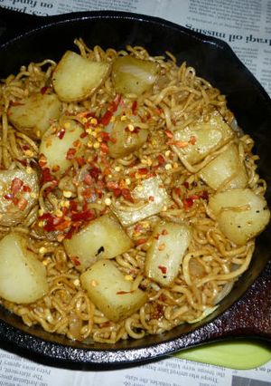 キャプスキで水漬けパスタのポテト焼きそば-レシピのメイン写真