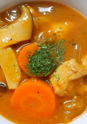 鶏むね肉とキノコ野菜のまろやかデミ煮込み-レシピのメイン写真