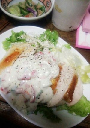 鶏むねのソテー彩り野菜のヨーグルトソース-レシピのメイン写真