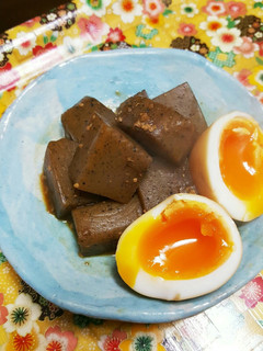 こんにゃくと卵の味噌煮-レシピのメイン写真