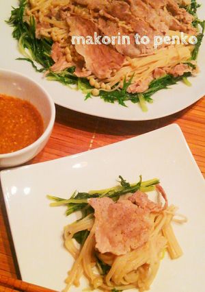 簡単*豚肉と水菜・エノキのレンジ蒸し-レシピのメイン写真