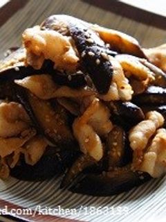 簡単♪豚肉となすのごまぽん炒め-レシピのメイン写真