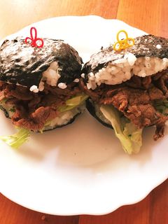 焼肉ライスバーガー♡+.゜-レシピのメイン写真
