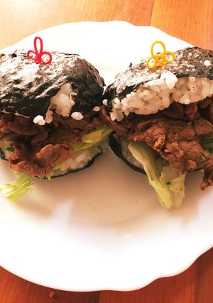 焼肉ライスバーガー♡+.゜-レシピのメイン写真
