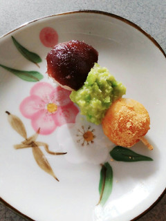 ずんだあんの白玉❤三色団子-レシピのメイン写真