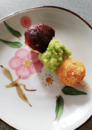 ずんだあんの白玉❤三色団子-レシピのメイン写真