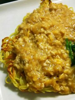 簡単!挽き肉と卵のあんかけやきそば-レシピのメイン写真