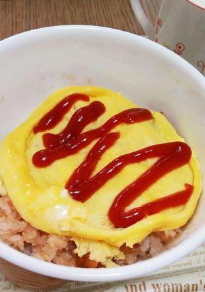 【一人飯】レンジでオムライス-レシピのメイン写真
