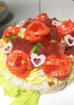 彩りが綺麗♪ お寿司のケーキ♡-レシピのメイン写真