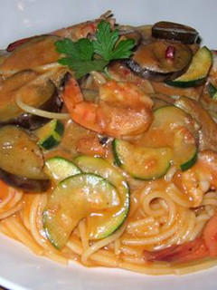 夏野菜の海老クリームパスタ-レシピのメイン写真