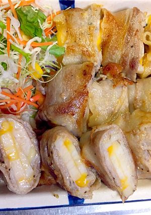 簡単な蓮根の間にチーズを挟んで豚肉包み-レシピのメイン写真