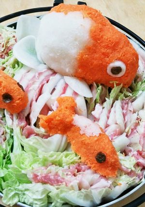 金魚が泳ぐ豚バラ肉と白菜鍋-レシピのメイン写真