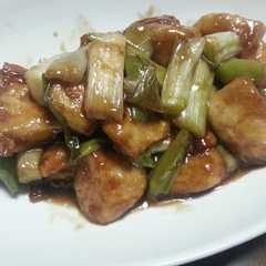 鶏胸肉とねぎの黒酢炒め-レシピのメイン写真