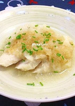 レンジで簡単♪鶏胸肉の雪見蒸し-レシピのメイン写真
