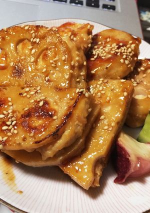 レンコンと鶏ひきの挟み焼き-レシピのメイン写真