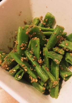 麺つゆで簡単！インゲンの胡麻和え-レシピのメイン写真