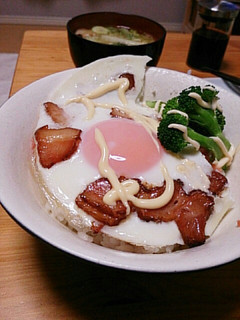 パパッと焼き豚半熟たまごたらこ丼-レシピのメイン写真