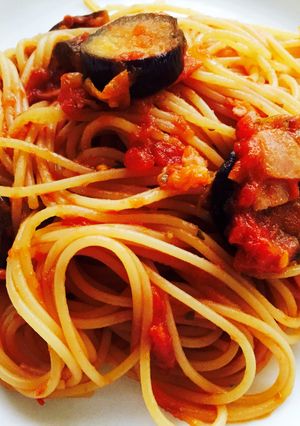 ベーコンとナスのトマトパスタ♩-レシピのメイン写真