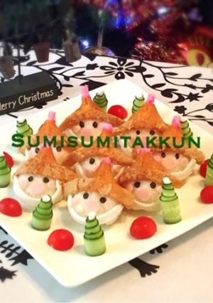 クリスマス☆可愛いお稲荷サンタ❤️-レシピのメイン写真
