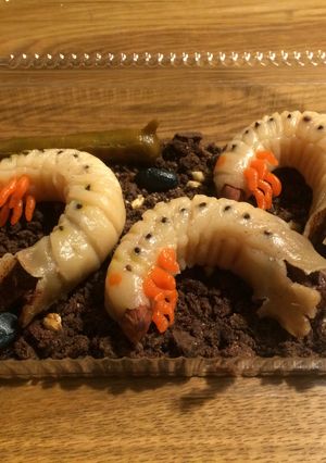 白玉団子でカブトムシの幼虫３(グロ強め)-レシピのメイン写真