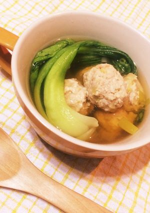 鶏団子とチンゲン菜 スープ-レシピのメイン写真