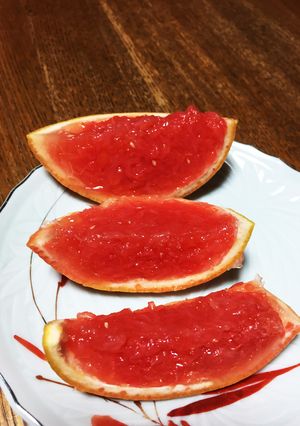 果肉入りグレープフルーツ丸ごとゼリー-レシピのメイン写真