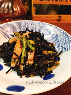 ひじきとアスパラベーコンの炒め煮。-レシピのメイン写真