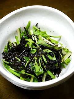 ヘルシー!ひじきと水菜の胡麻サラダ-レシピのメイン写真
