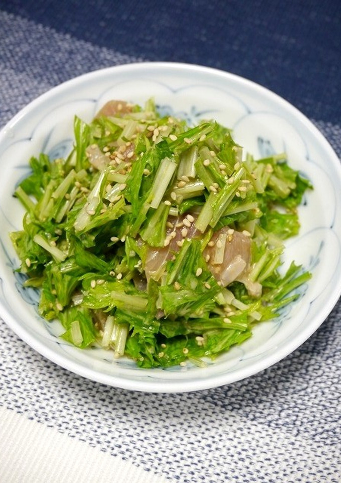 簡単！ぶりの漬けと水菜の中華サラダ-レシピのメイン写真