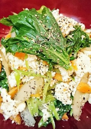 ☆明日葉☆とごぼう&人参の温☆白和え-レシピのメイン写真